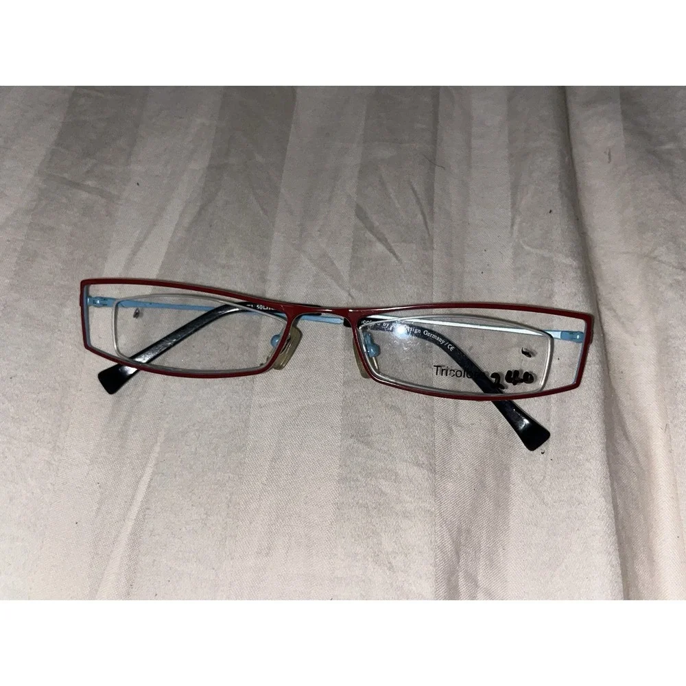 Vintage RK Design Vintage Schwarz Rot halbrand Brille Brillengestell NOS